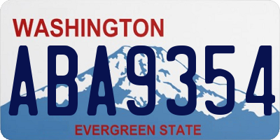 WA license plate ABA9354