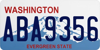 WA license plate ABA9356