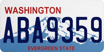 WA license plate ABA9359