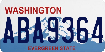 WA license plate ABA9364