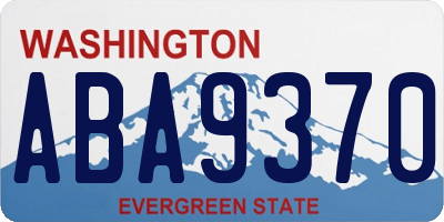 WA license plate ABA9370