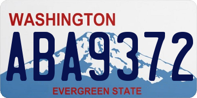 WA license plate ABA9372