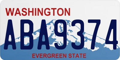 WA license plate ABA9374