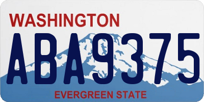 WA license plate ABA9375