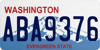 WA license plate ABA9376