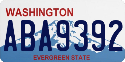 WA license plate ABA9392