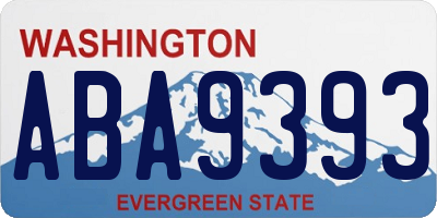 WA license plate ABA9393