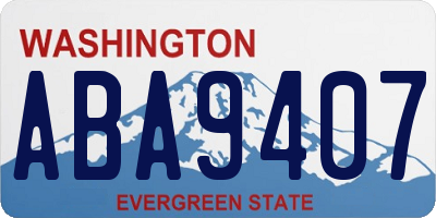 WA license plate ABA9407