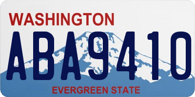 WA license plate ABA9410