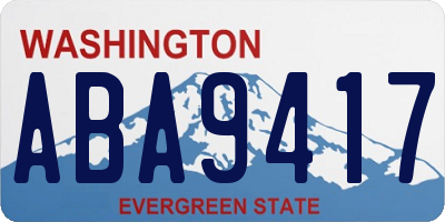 WA license plate ABA9417