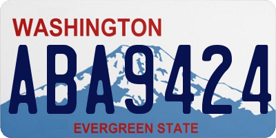 WA license plate ABA9424