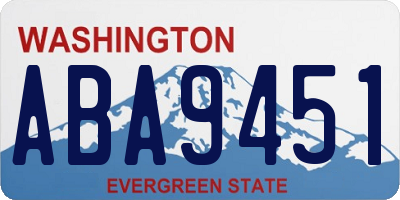 WA license plate ABA9451