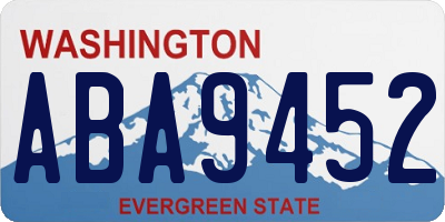 WA license plate ABA9452