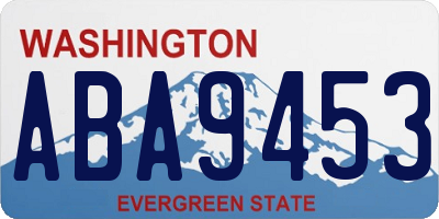 WA license plate ABA9453