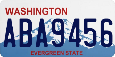 WA license plate ABA9456