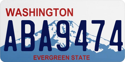 WA license plate ABA9474