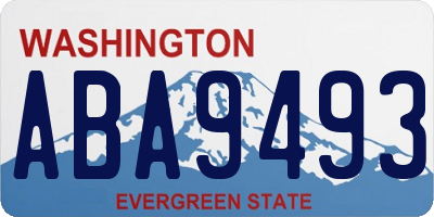 WA license plate ABA9493