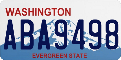 WA license plate ABA9498