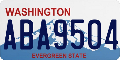 WA license plate ABA9504