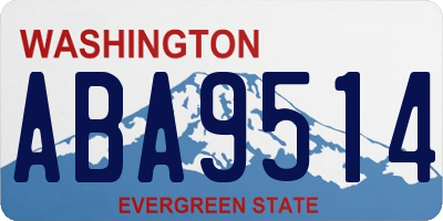 WA license plate ABA9514