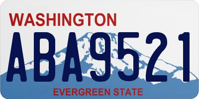 WA license plate ABA9521