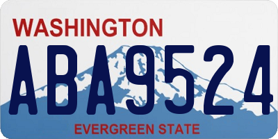 WA license plate ABA9524