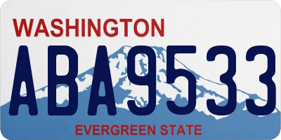 WA license plate ABA9533