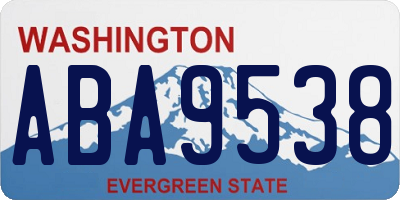 WA license plate ABA9538