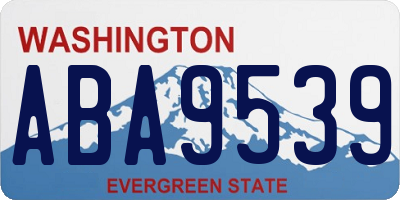 WA license plate ABA9539