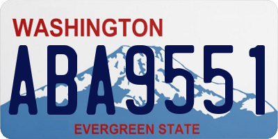 WA license plate ABA9551