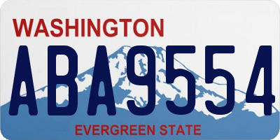 WA license plate ABA9554
