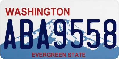 WA license plate ABA9558