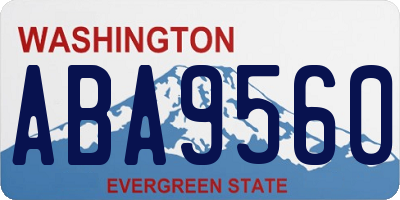 WA license plate ABA9560