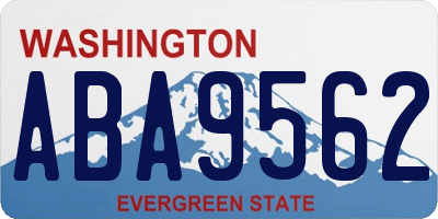WA license plate ABA9562