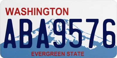 WA license plate ABA9576
