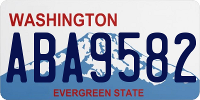 WA license plate ABA9582
