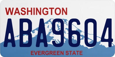 WA license plate ABA9604