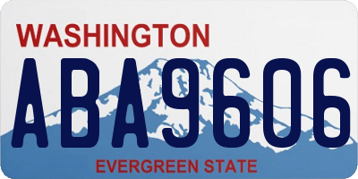 WA license plate ABA9606