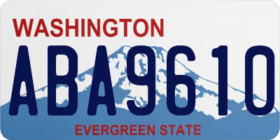 WA license plate ABA9610