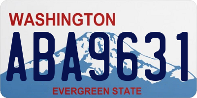 WA license plate ABA9631