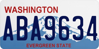 WA license plate ABA9634