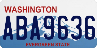 WA license plate ABA9636