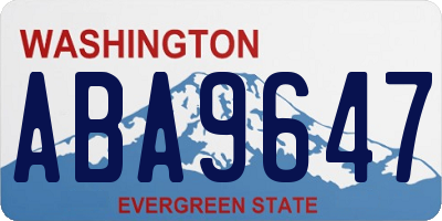 WA license plate ABA9647