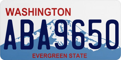 WA license plate ABA9650