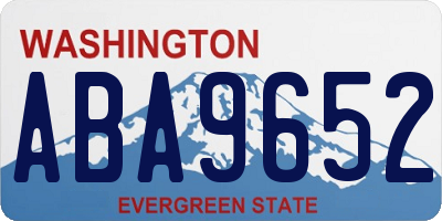 WA license plate ABA9652