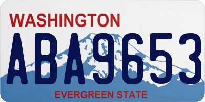 WA license plate ABA9653