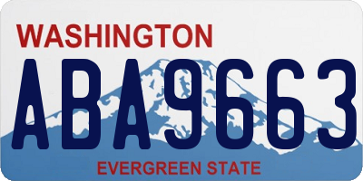 WA license plate ABA9663