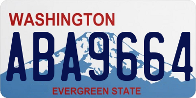 WA license plate ABA9664