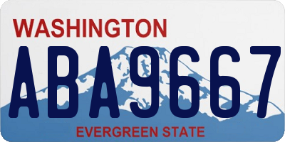 WA license plate ABA9667