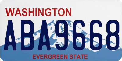 WA license plate ABA9668
